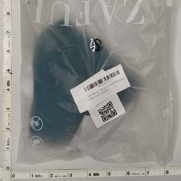 NWT ZAFUL Small Tankini high cut Blue Palm print bikini set - Picture 3 of 7